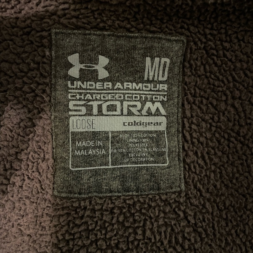 Under Armour Women’s Storm ColdGear Jacket Medium — Gray Hooded Fleece Outerwear - Picture 4 of 5